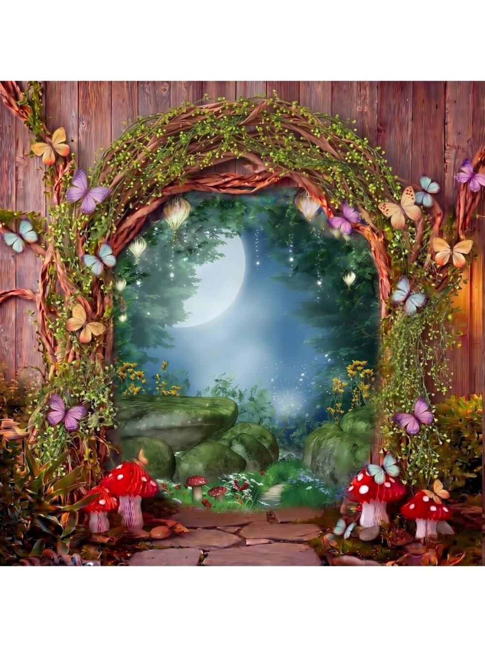 35 Pcs Enchanted Forest Halloween Decor - Mushrooms, Butterflies & Vines